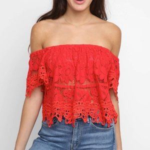 Free People Off the Shoulder Crop Top